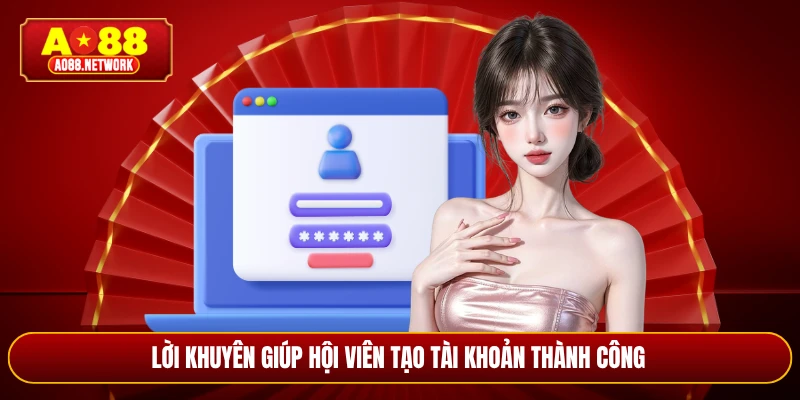 Lời khuyên giúp hội viên tạo tài khoản thành công 